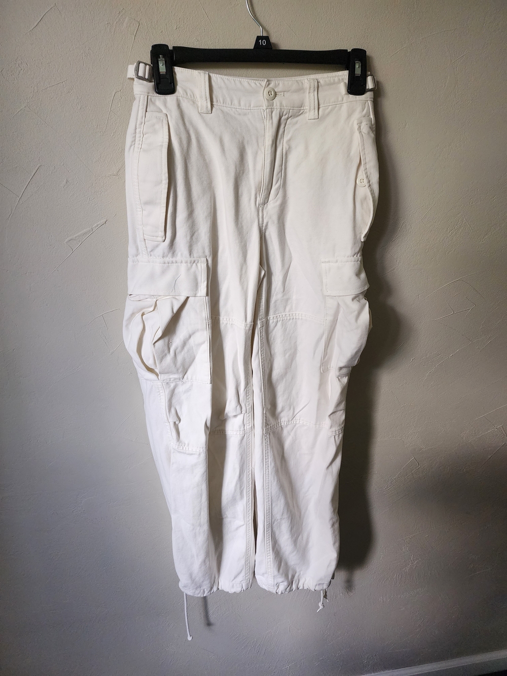 TNA White Cargo Jumpsuit-Style Pants with Utility Pockets